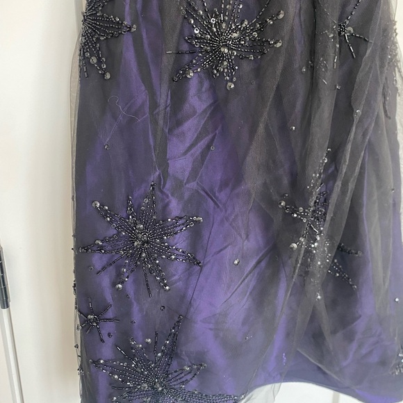 Emporio Armani Dress Wrap Tulle‎ Velvety Beaded Star Purple Size US 8 - Picture 9 of 10